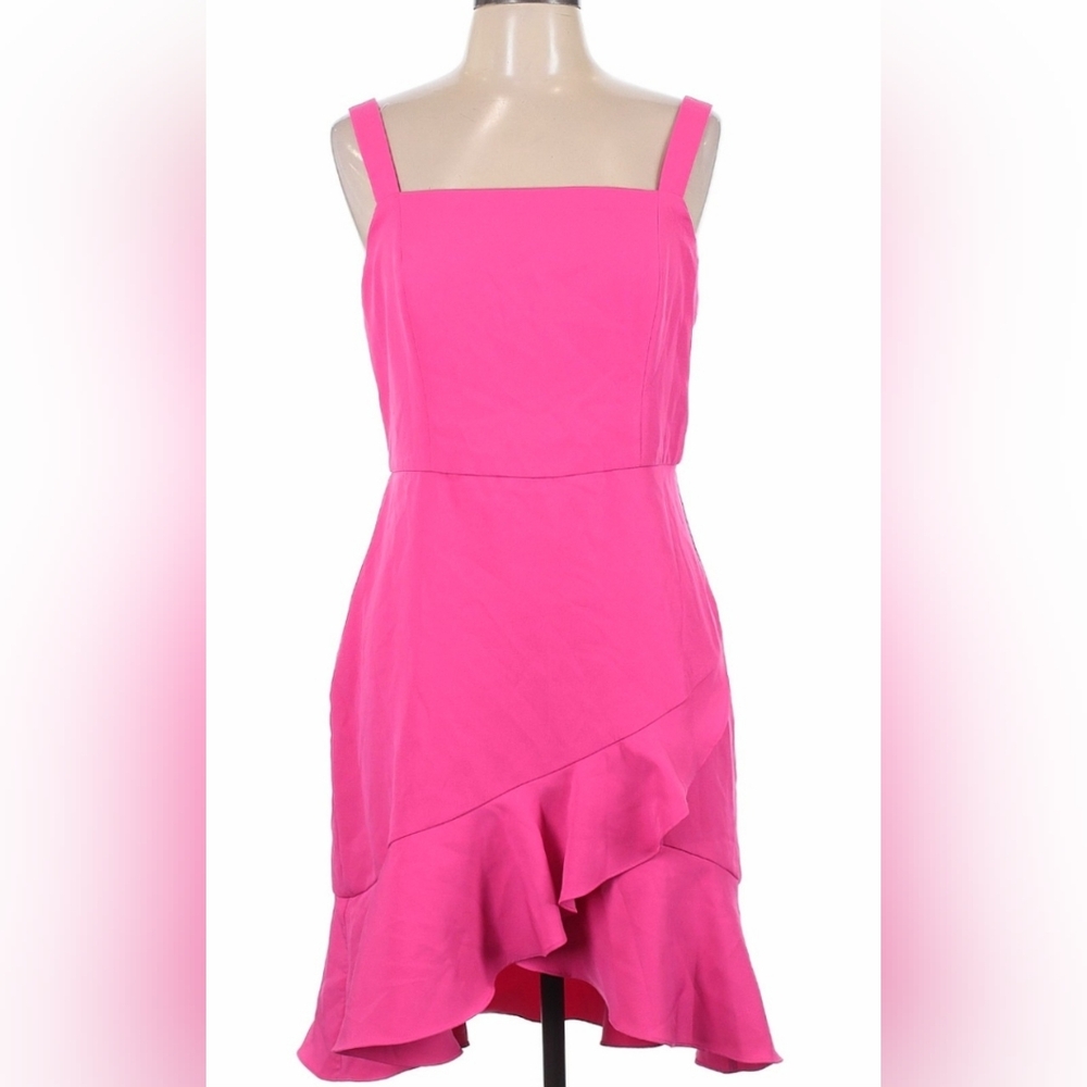 BCBGeneration Fushia Pink Ruffle Hem Formal Dress Size 10 NWOT‎